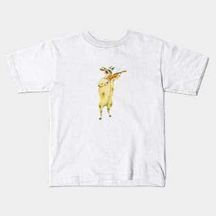 Fiddle Playing Goat Kids T-Shirt